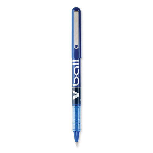 Pilot® VBall Liquid Ink Roller Ball Pen, Stick, Extra-Fine 0.5 mm, Blue Ink, Blue/Clear Barrel, Dozen (PIL35201)