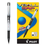 Pilot® VBall Grip Liquid Ink Roller Ball Pen, Stick, Extra-Fine 0.5 mm, Black Ink, Black/White Barrel, Dozen (PIL35470)