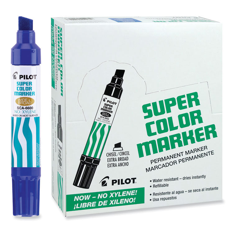 Pilot® Jumbo Refillable Permanent Marker, Broad Chisel Tip, Blue (PIL45200)