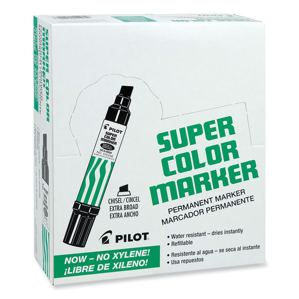 Pilot® Jumbo Refillable Permanent Marker, Broad Chisel Tip, Green (PIL45400)