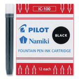 Pilot® Plumix Fountain Pen Refill Cartridge, Black Ink, 12/Box (PIL69100)