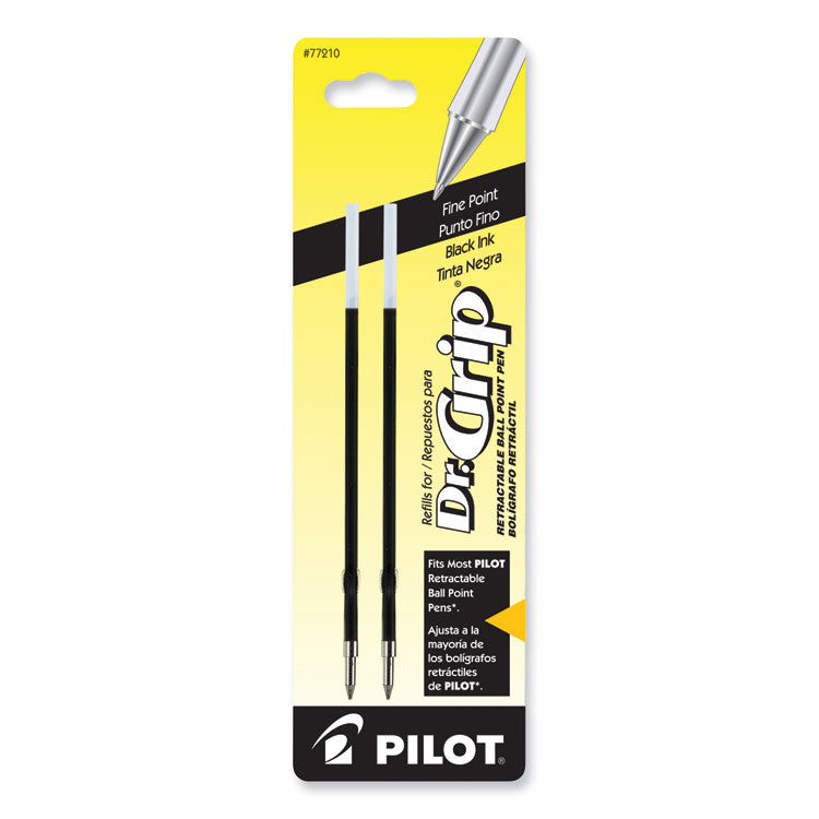 Pilot Refill for Dr. Grip, Easytouch, The Better, B2P and Rex Grip BeGreen Ballpoint Pens, Fine Point, Black Ink, 2/Pack (PIL77210)