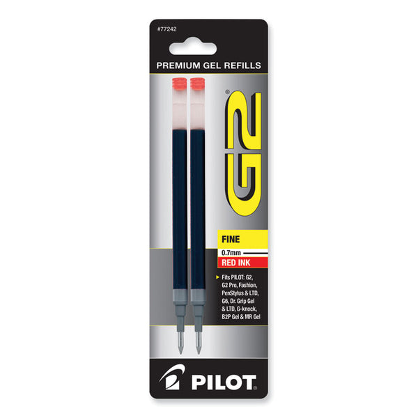 Pilot® Refill for Pilot B2P, Dr Grip, G2, G6, MR Metropolitan, Precise BeGreen and Q7 Gel Pens, Fine Tip, Red Ink, 2/Pack (PIL77242)