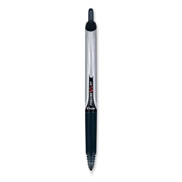 Pilot® Precise V5RT Roller Ball Pen, Retractable, Extra-Fine 0.5 mm, Black Ink, Black Barrel, 30/Pack (PIL84067)