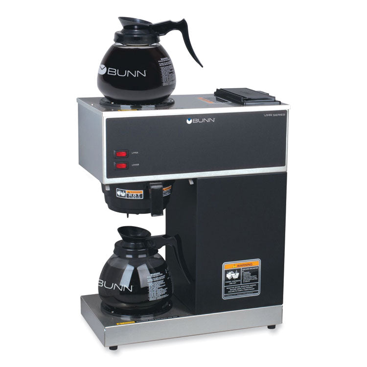 BUNN® VPR 12-Cup Commercial Pourover Coffee Brewer, Gray/Stainless Steel, Ships in 7-10 Business Days (BUN332000015) Each