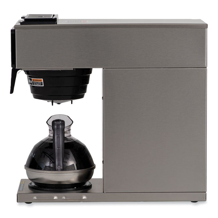 BUNN® VP17-1 12-Cup Commercial Pourover Coffee Brewer, Stainless Steel/Black, Ships in 7-10 Business Days (BUN133000001)