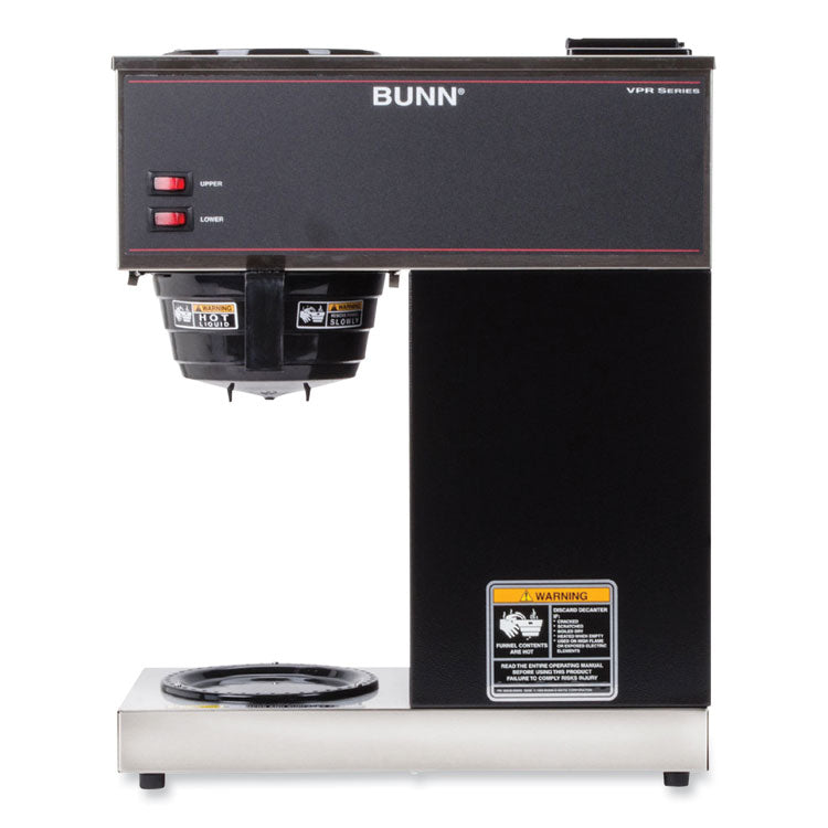 BUNN® VPR 12-Cup Commercial Pourover Coffee Brewer, Gray/Stainless Steel, Ships in 7-10 Business Days (BUN332000015) Each