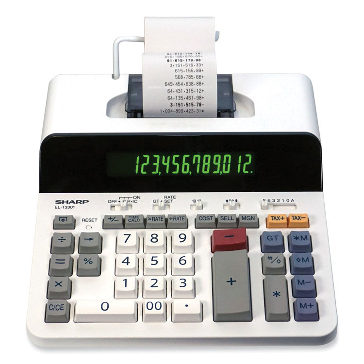 Sharp® EL-T3301 Thermal Printing Calculator, Black Print, 8 Lines/Sec (SHRELT3301) Each