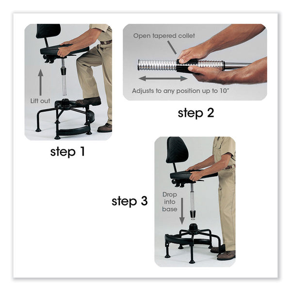 Safco® Task Master Deluxe Industrial Chair, Supports Up to 250 lb, 17" to 35" Seat Height, Black, Ships in 1-3 Business Days (SAF5120) Each