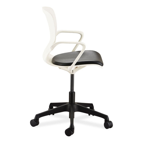 Safco® Shell Desk Chair, Supports Up to 275 lb, 17" to 20" High Black Seat, White Back, Black/White Base, Ships in 1-3 Business Days (SAF7013WH) Each