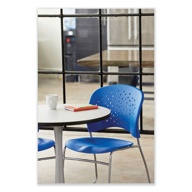 Safco® Reve GuestBistro Chair with Sled Base, Supports Up to 250 lb, 18" Seat Height, Blue Seat/Back, Silver Base, 2/Carton (SAF6804BU) Case of 2