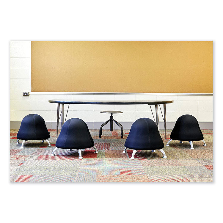 Safco® Diesel Low Base Stool, Backless, Supports Up to 250 lb, 16" to 22" High Black Seat, Pewter Base, Ships in 1-3 Business Days (SAF6669) Each