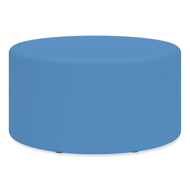Safco® Learn 30" Cylinder Vinyl Ottoman, 30w x 30d x 18h, Blue, Ships in 1-3 Business Days (SAF8123BUV)