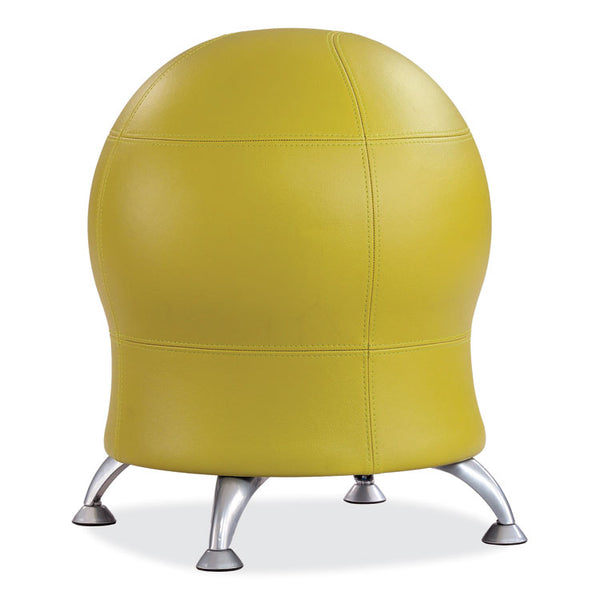 Safco® Zenergy Ball Chair, Backless, Supports Up to 250 lb, Green Vinyl Seat, Silver Base, Ships in 1-3 Business Days (SAF4751GV)