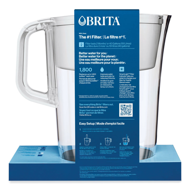 Brita Tahoe Water Pitcher with Standard Filter, 10 Cups, Clear, 2/Carton (CLO50684CT) Case of 2