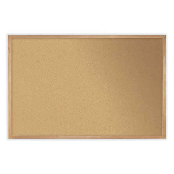 Ghent Natural Cork Bulletin Board with Frame, 48.5 x 48.5, Tan Surface, Oak Frame, Ships in 7-10 Business Days (GHEWK44)
