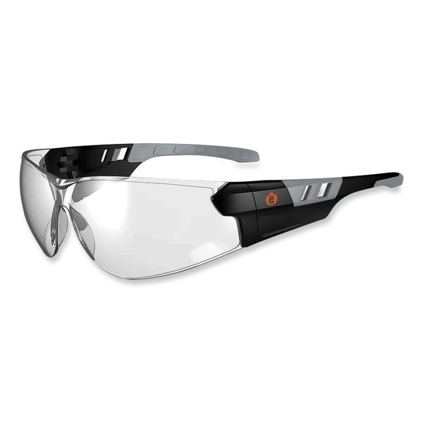 ergodyne® Skullerz Saga Frameless Safety Glasses, Black Nylon Impact Frame, Indoor/Outdoor Polycarb Lens, Ships in 1-3 Business Days (EGO59180)