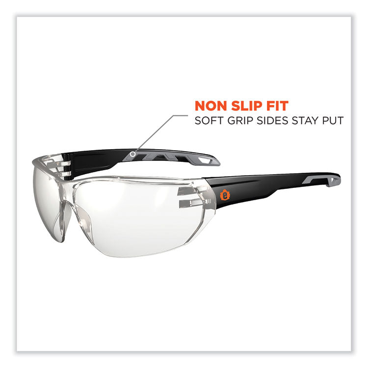 ergodyne® Skullerz Vali Frameless Safety Glasses, Black Nylon Impact Frame, AntiFog Indr/Outdr Polycarb Lens,Ships in 1-3 Business Days (EGO59283) Each