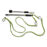 ergodyne® Squids 3311 Twin-Leg Tool Lanyard with Three Carabiners, 15lb Max Work Capacity, 35" to 42", Lime, Ships in 1-3 Business Days (EGO19083) Each