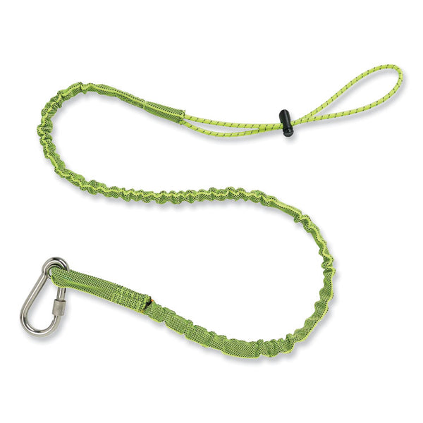 ergodyne® Squids 3101 Lanyard w/Stainless Steel Carabiner+Cinch-Loop, 15 lb Max Work Cap, 42" to 54", Lime, Ships in 1-3 Business Days (EGO19017) Each