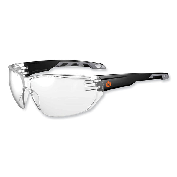 ergodyne® Skullerz Vali Frameless Safety Glasses, Matte Black Nylon Impact Frame, Clear Polycarbonate Lens, Ships in 1-3 Business Days (EGO59200)