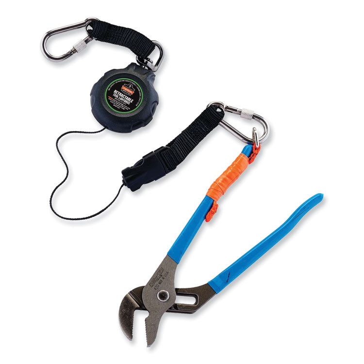 ergodyne® Squids 3000 Retractable Tool Lanyard with Carabiner Anchor, 1 lb Working Capacity, 48", Black, Ships in 1-3 Business Days (EGO19300) Each