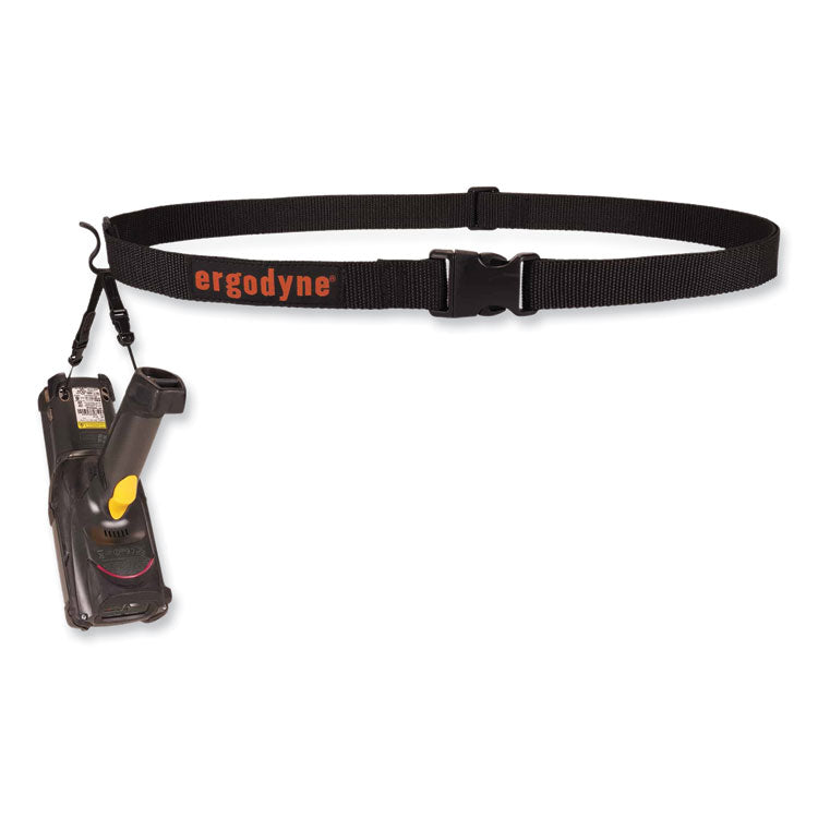 ergodyne® Squids 3135 Barcode Scanner Belt with Hook + Adaptor Strap, Large: 48" to 80" Long, Black, Ships in 1-3 Business Days (EGO19168) Each