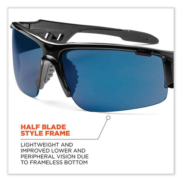 ergodyne® Skullerz Dagr Safety Glasses, Black Nylon Impact Frame, Blue Mirror Polycarbonate Lens, Ships in 1-3 Business Days (EGO52092) Each