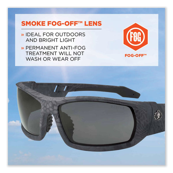 ergodyne® Skullerz Odin Safety Glasses, Kryptek Typhon Nylon Impact Frame, AntiFog Smoke Polycarbonate Lens, Ships in 1-3 Business Days (EGO50533)