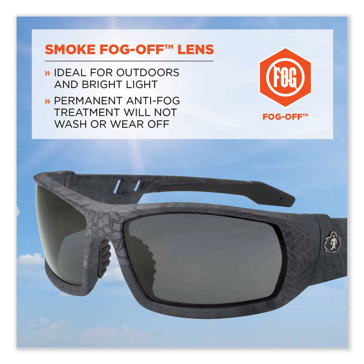 ergodyne® Skullerz Odin Safety Glasses, Kryptek Typhon Nylon Impact Frame, AntiFog Smoke Polycarbonate Lens, Ships in 1-3 Business Days (EGO50533) Each