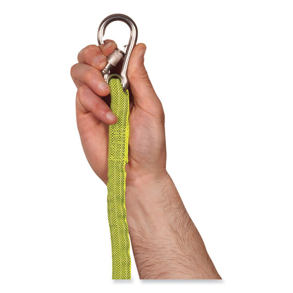 ergodyne® Squids 3101 Lanyard w/Stainless Steel Carabiner+Cinch-Loop, 15 lb Max Work Cap, 42" to 54", Lime, Ships in 1-3 Business Days (EGO19017) Each