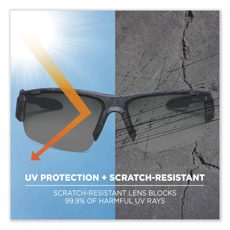 ergodyne® Skullerz Dagr Safety Glasses, Kryptek Highlander Nylon Impact Frame, Smoke Polycarbonate Lens, Ships in 1-3 Business Days (EGO52330) Each