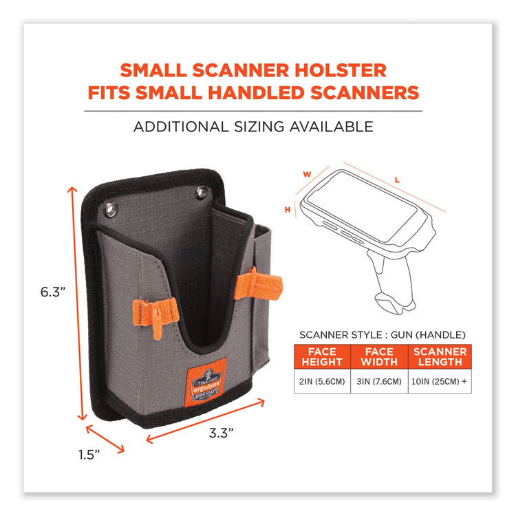 ergodyne® Squids 5543 Handheld Barcode Scanner Mount Holder w/Fastener Straps, 2 Comp, 3.5 x 1.5 x 6.3, Gray,Ships in 1-3 Business Days (EGO19184) Each