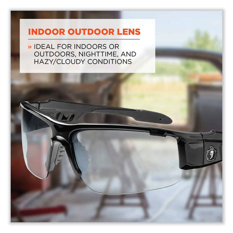 ergodyne® Skullerz Dagr Safety Glasses, Black Nylon Impact Frame, Indoor/Outdoor Polycarbonate Lens, Ships in 1-3 Business Days (EGO52080) Each