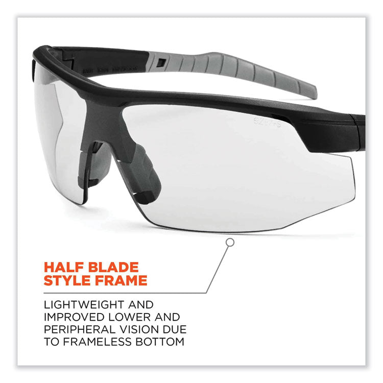 ergodyne® Skullerz Skoll Safety Glasses, Black Nylon Impact Frame, AntiFog, Indoor/Outdoor Polycarbon Lens, Ships in 1-3 Business Days (EGO59083) Each
