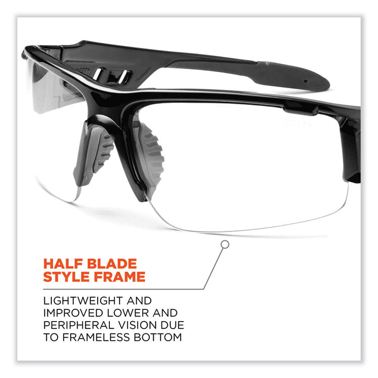 ergodyne® Skullerz Dagr Safety Glasses, Black Nylon Impact Frame, Anti-Fog Clear Polycarbonate Lens, Ships in 1-3 Business Days (EGO52003) Each