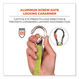 ergodyne® Squids 3100 Lanyard w/Aluminum Carabiner + Cinch-Loop, 10 lb Max Work Capacity, 42" to 54", Lime, Ships in 1-3 Business Days (EGO19013) Each
