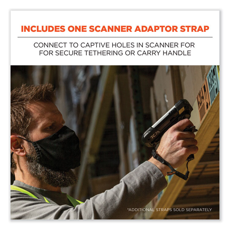 ergodyne® Squids 3135 Barcode Scanner Belt with Hook + Adaptor Strap, Large: 48" to 80" Long, Black, Ships in 1-3 Business Days (EGO19168) Each