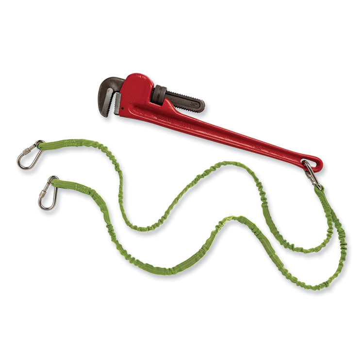 ergodyne® Squids 3311 Twin-Leg Tool Lanyard with Three Carabiners, 15lb Max Work Capacity, 35" to 42", Lime, Ships in 1-3 Business Days (EGO19083) Each