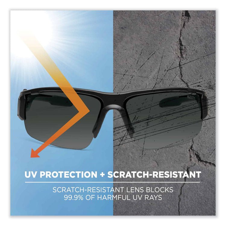 ergodyne® Skullerz Dagr Safety Glasses, Black Nylon Impact Frame, Anti-Fog Smoke Polycarbonate Lens, Ships in 1-3 Business Days (EGO52033) Each