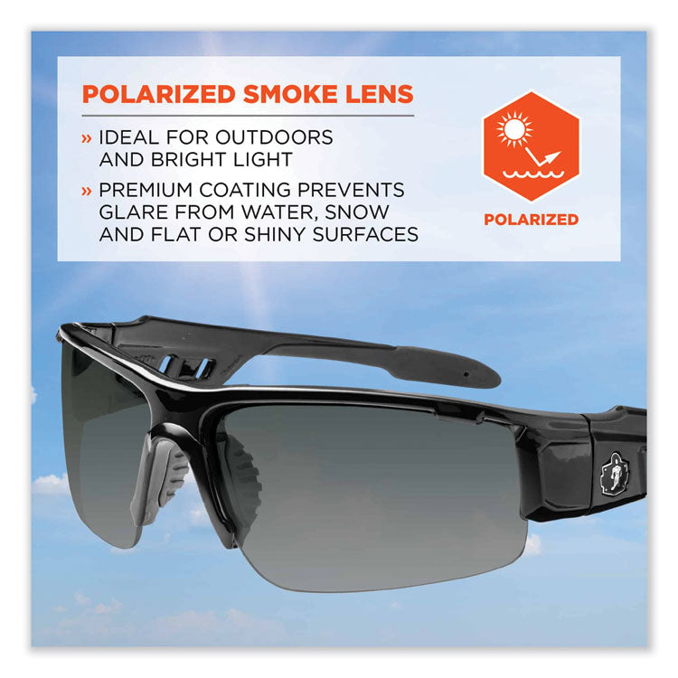ergodyne® Skullerz Dagr Safety Glasses, Black Nylon Impact Frame, Polarized Smoke Polycarbonate Lens, Ships in 1-3 Business Days (EGO52031) Each