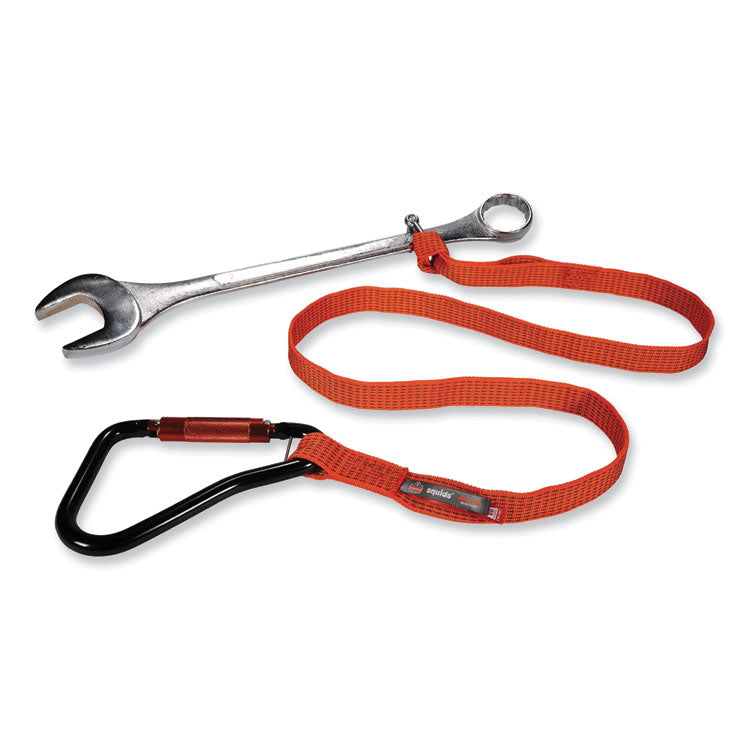 ergodyne® Squids 3148 Tool Lanyard w/XL Carabiner+Threaded Loop, 80 lb Max Work Capacity, 76", Orange/Black, Ships in 1-3 Business Days (EGO19148) Each