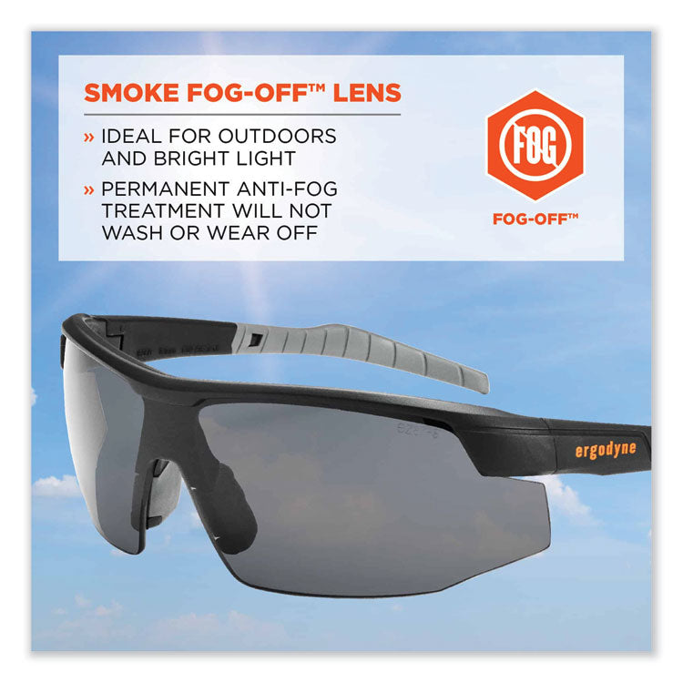 ergodyne® Skullerz Skoll Safety Glasses, Matte Black Nylon Impact Frame, Anti-Fog Smoke Polycarbonate Lens, Ships in 1-3 Business Days (EGO59033) Each