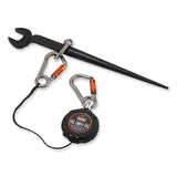 ergodyne® Squids 3011 Retractable Lanyard w/Tool+Swivel Anchor Carabiners, 8 lb Max Work Cap, 48", Black, Ships in 1-3 Business Days (EGO19311) Each