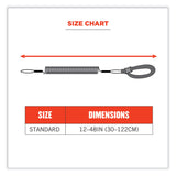 ergodyne® Squids 3157 Coiled Lanyard with Buckle, 2 lb Max Working Capacity, 12" to 48" Long, Black, Ships in 1-3 Business Days (EGO19156) Each