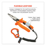 ergodyne® Squids 3156 Coiled Tool Lanyard with Carabiner, 2 lb Max Work Capacity, 12" to 48", Black/Orange, Ships in 1-3 Business Days (EGO19161) Each