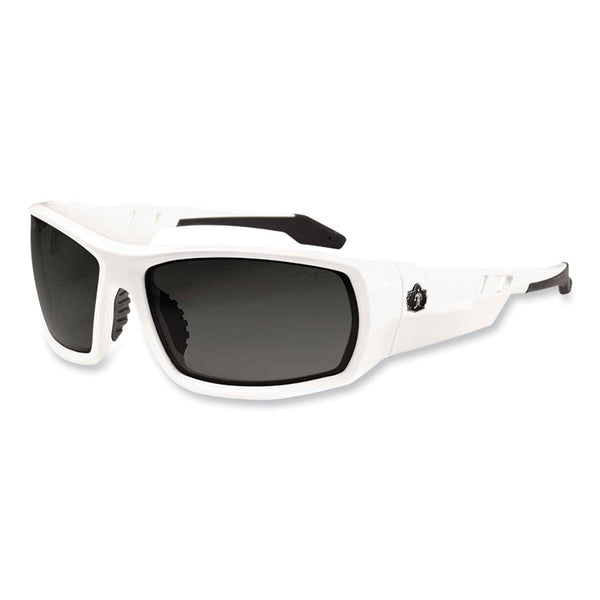 ergodyne® Skullerz Odin Safety Glasses, White Nylon Impact Frame, Smoke Polycarbonate Lens, Ships in 1-3 Business Days (EGO50230)