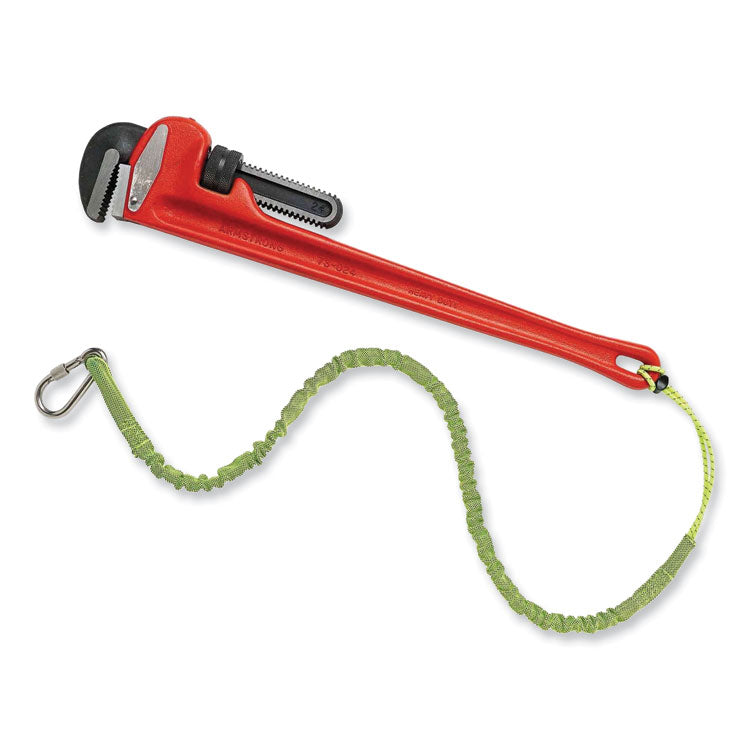 ergodyne® Squids 3101 Lanyard w/Stainless Steel Carabiner+Cinch-Loop, 15 lb Max Work Cap, 42" to 54", Lime, Ships in 1-3 Business Days (EGO19017) Each