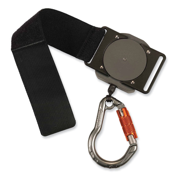 ergodyne® Squids 3002 Retractable Lanyard w/Carabiner+Belt-Loop Anchor, 2 lb Max Work Cap, 6" to 48", Gray, Ships in 1-3 Business Days (EGO19302) Each