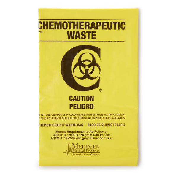 McKesson Chemotherapy Waste Bag Biohazard Symbol / Chemotherapeutic Waste / Caution 30 to 33 gal. Yellow 31 X 41 Inch (165605_CS) 100/CS